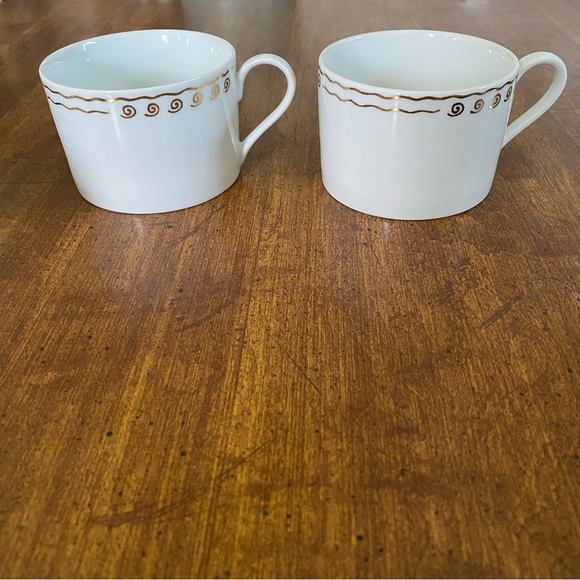 Pottery Barn Nile - Set of 2 Coffee Cups (White and Gold) - Picture 2 of 7